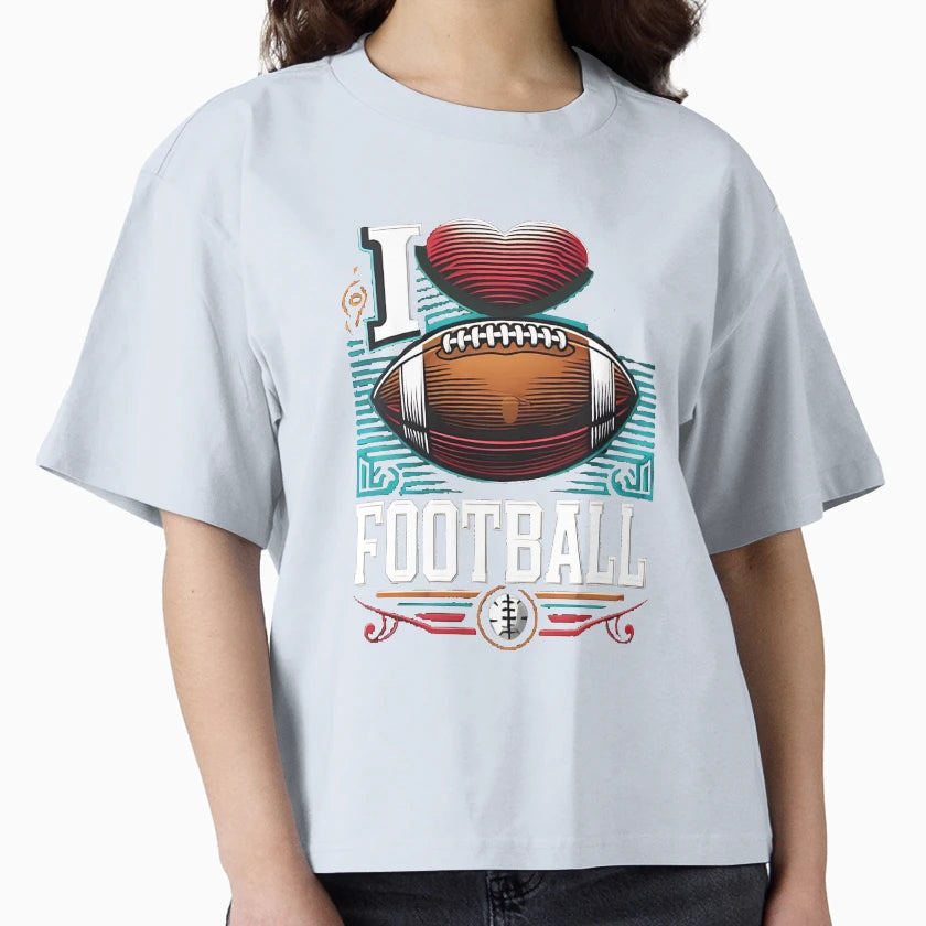 I Love Football Football Fans T-Shirt - Minimalist Print for Adults - T-Shirt, Sweatshirt, Hoodie