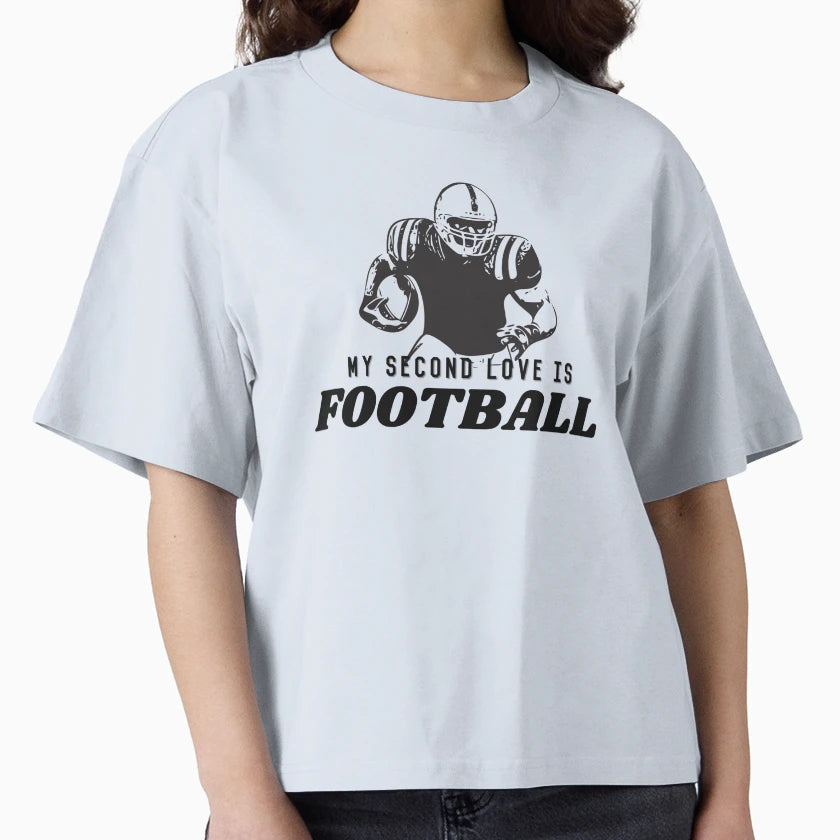 My Second Love Is Football American T-Shirt - Aesthetic Graphic Men Women - T-Shirt, Sweatshirt, Hoodie