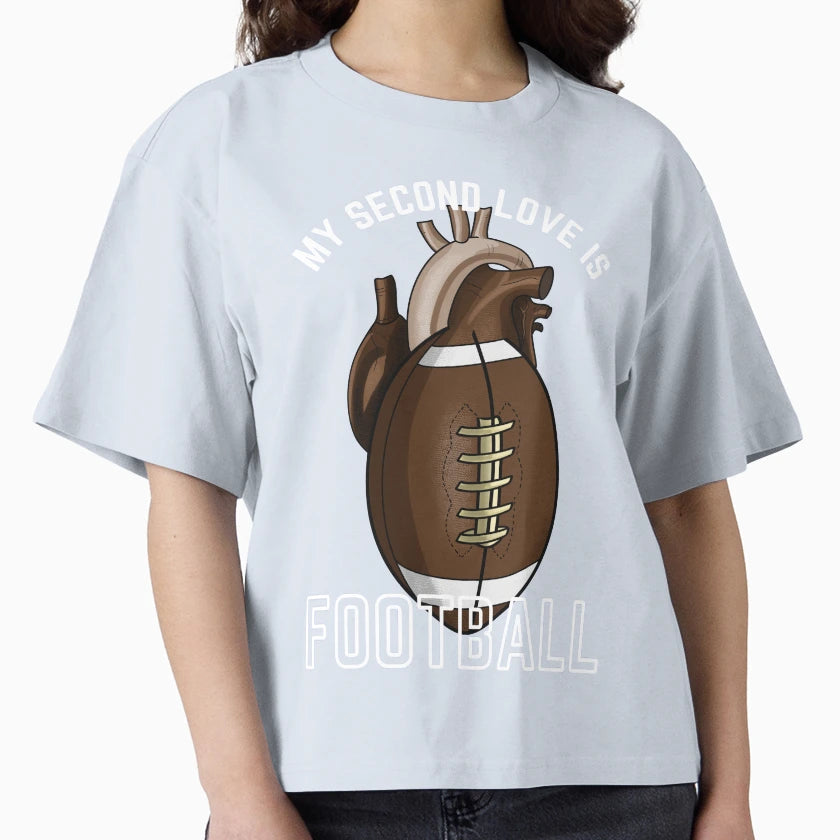 My Second Love Is Football T-Shirt - Custom Art Print Men Women - T-Shirt, Sweatshirt, Hoodie