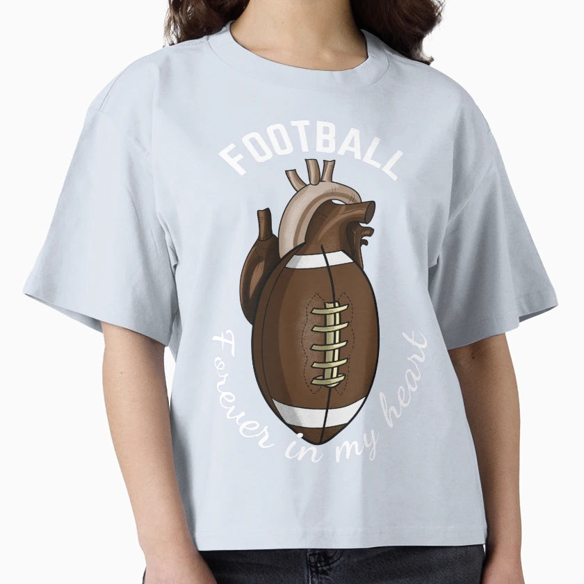 Football Forever My Heart T-Shirt - Custom Art Print Men Women - T-Shirt, Sweatshirt, Hoodie