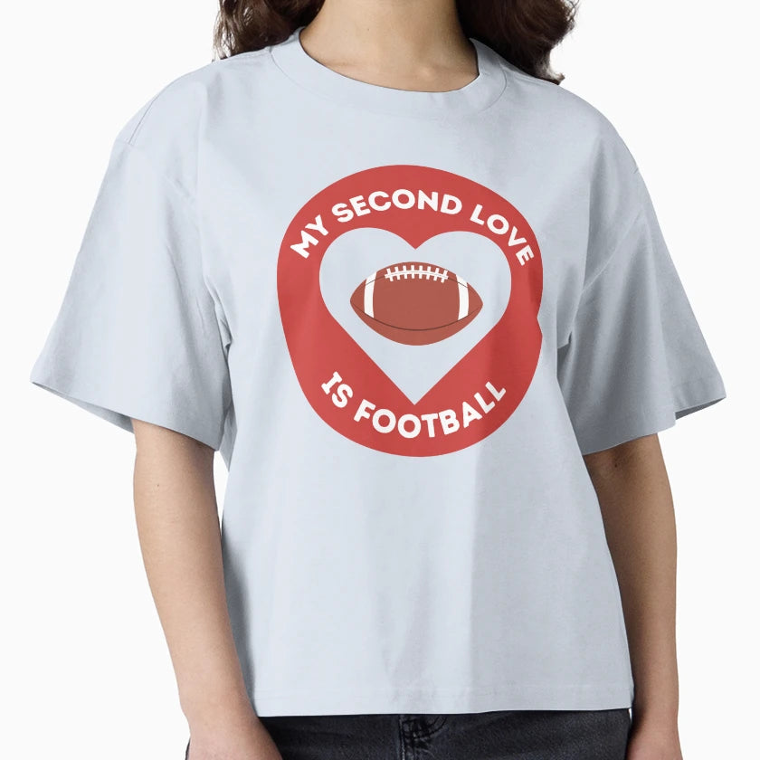 My Second Love Is Football T-Shirt - Minimalist Print for Adults - T-Shirt, Sweatshirt, Hoodie