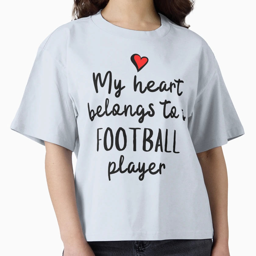 My Heart Belongs To Football T-Shirt - Casual Everyday Wear Men Women - T-Shirt, Sweatshirt, Hoodie