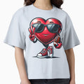 Heart American Football Valentines Day T-Shirt - Graphic Print Men Women - T-Shirt, Sweatshirt, Hoodie