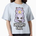 Capy Says Chill Zen Lavender Capybara by AdriqnArt - Adult & Kids T-Shirts, Sweatshirts & Hoodies apparel design preview 1
