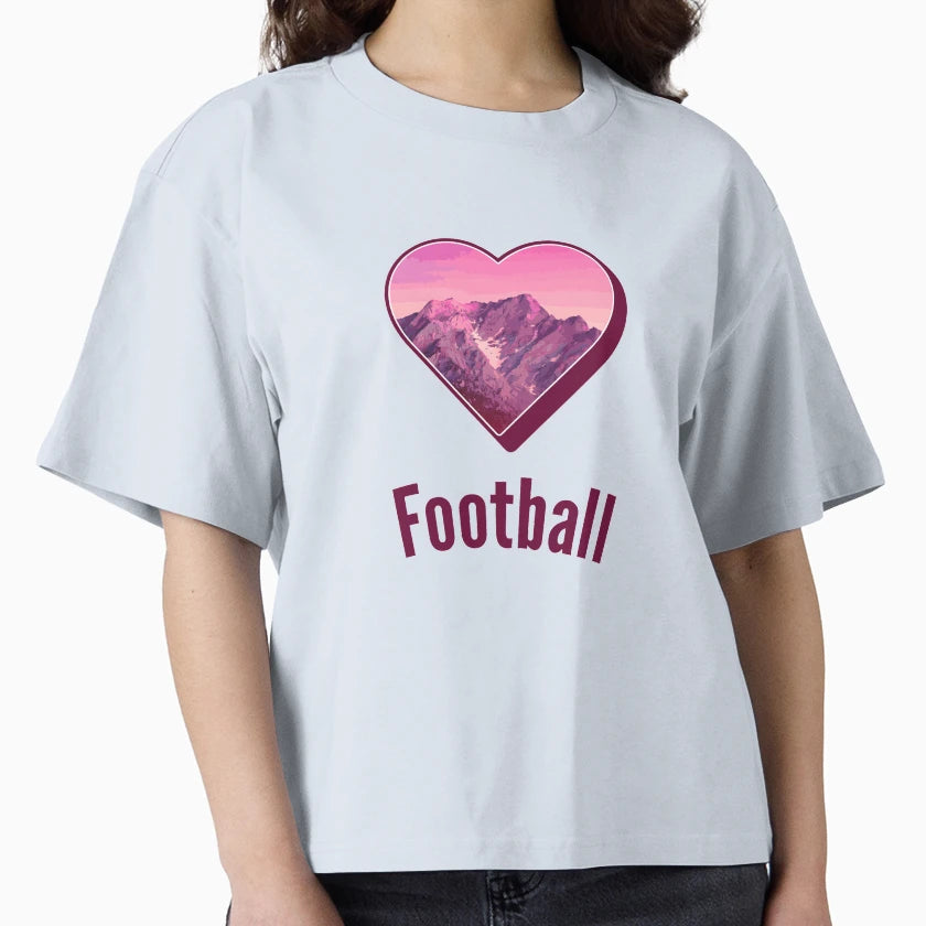 Football Heart T-Shirt - Novelty Apparel for Adults - T-Shirt, Sweatshirt, Hoodie
