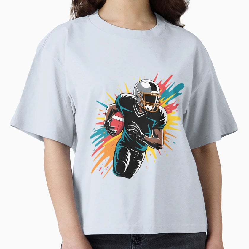 Colorful American Football Player T-Shirt - Graphic Print Men Women - T-Shirt, Sweatshirt, Hoodie