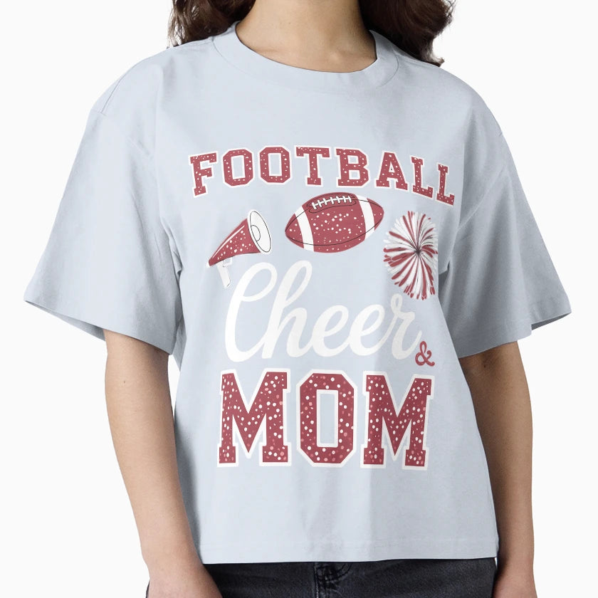Loud Proud Football And Cheer Mom T-Shirt - Fun Novelty Design for Adults - T-Shirt, Sweatshirt, Hoodie