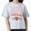 Loud Proud Football Mom Football T-Shirt - Aesthetic Graphic for Adults - T-Shirt, Sweatshirt, Hoodie