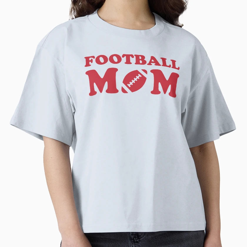 Football Mom Red T-Shirt - Custom Art Print Men Women - T-Shirt, Sweatshirt, Hoodie