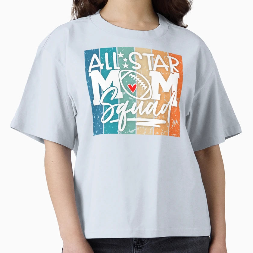 All Star Football Mom Squad Colorful T-Shirt - Unique Graphic Men Women - T-Shirt, Sweatshirt, Hoodie