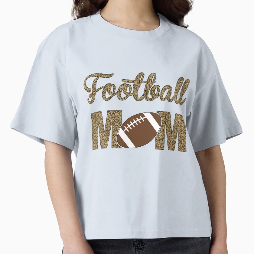 Leopard Football Mom T-Shirt - Novelty Apparel for Adults - T-Shirt, Sweatshirt, Hoodie