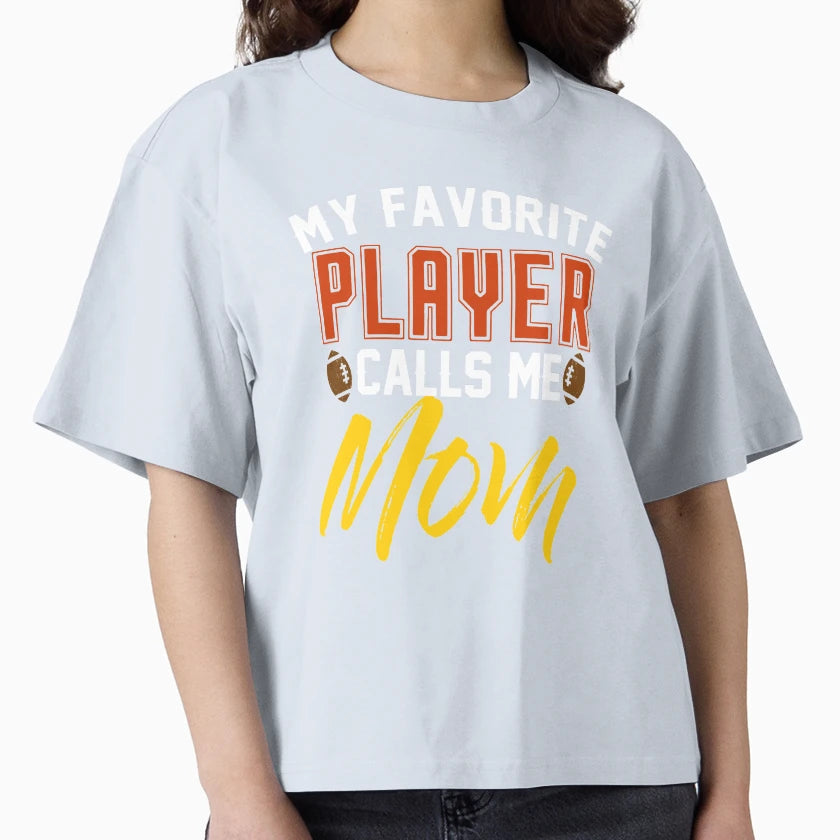 My Favorite Player Calls Me Mom White T-Shirt - Minimalist Print for Adults - T-Shirt, Sweatshirt, Hoodie