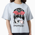 Classy Mom Life Baseball Messy Bun T-Shirt - Fun Novelty Design for Adults - T-Shirt, Sweatshirt, Hoodie