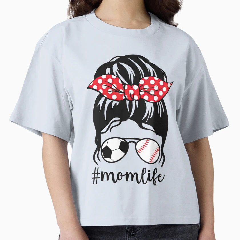 Classy Mom Life Baseball Messy Bun T-Shirt - Fun Novelty Design for Adults - T-Shirt, Sweatshirt, Hoodie