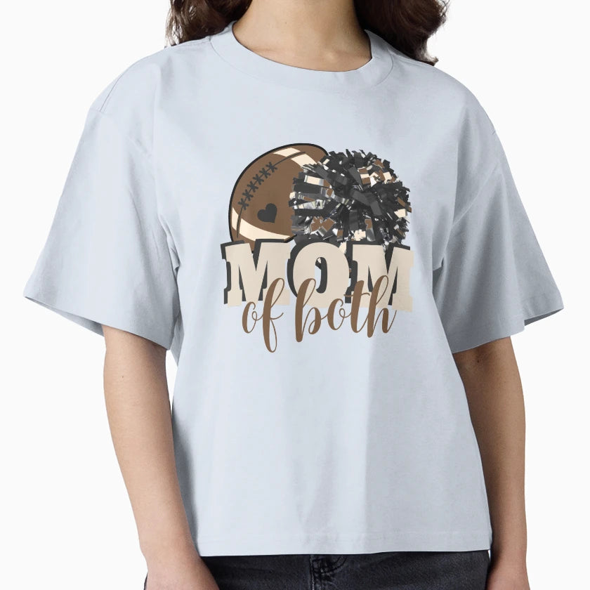Football Player And Cheerleader Mom T-Shirt - Custom Art Print Men Women - T-Shirt, Sweatshirt, Hoodie
