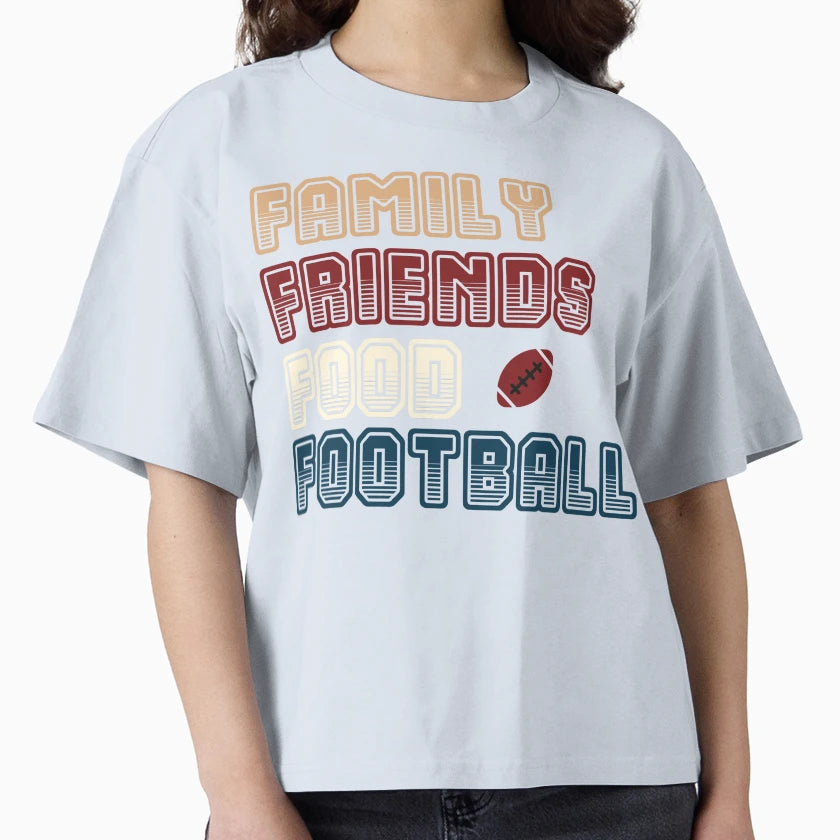 Football Family And Food Funny T-Shirt - Custom Art Print for Adults - T-Shirt, Sweatshirt, Hoodie