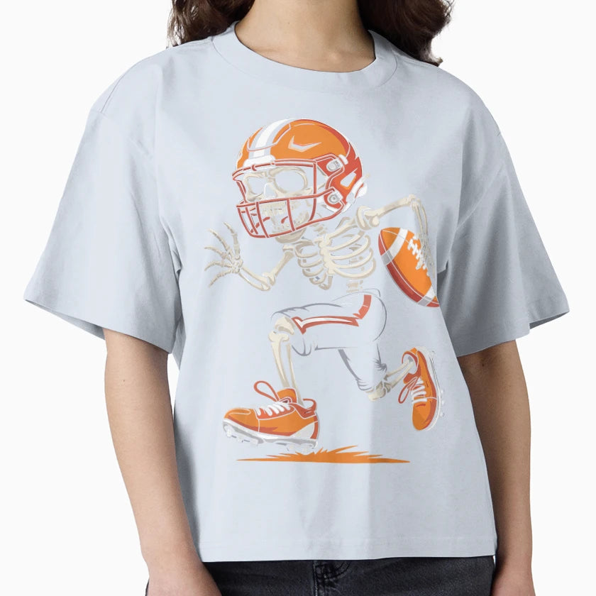 Funny Halloween Skeleton Football T-Shirt - Novelty Apparel for Adults - T-Shirt, Sweatshirt, Hoodie