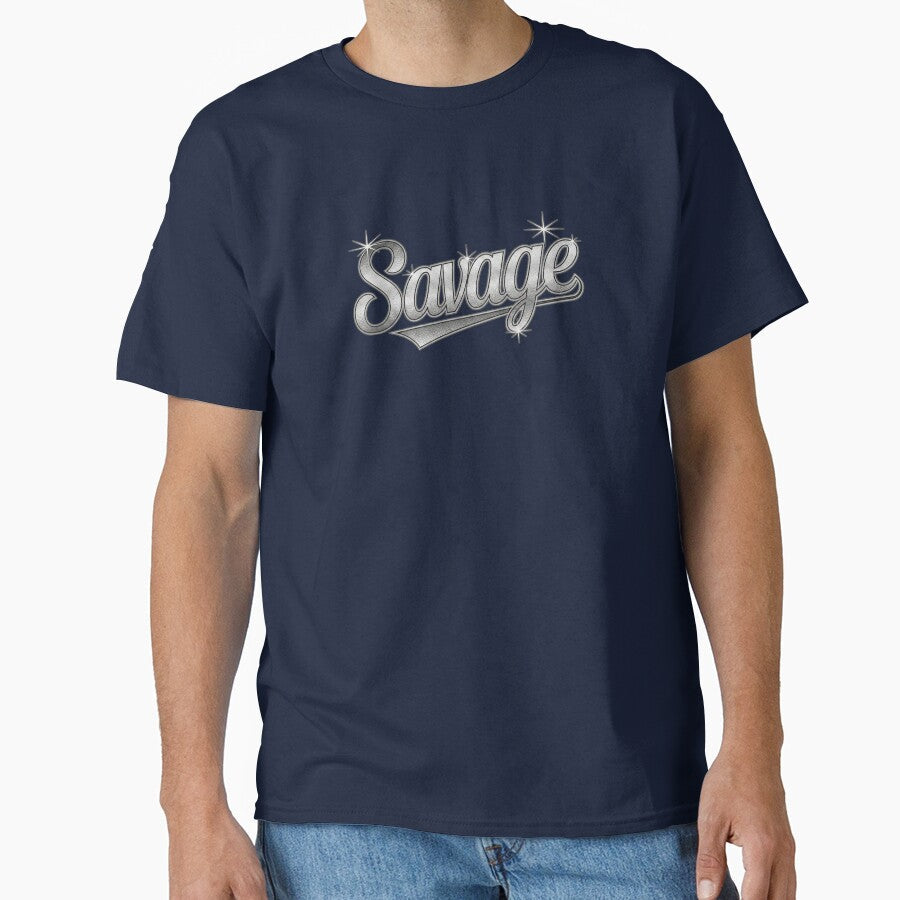 Savage Metallic Varsity Typography aespa Inspired Y2K - Adult & Kids T-Shirts, Sweatshirts & Hoodies apparel design preview 1