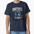 Football Player Striking Ball T-Shirt - Fun Novelty Design for Adults - T-Shirt, Sweatshirt, Hoodie