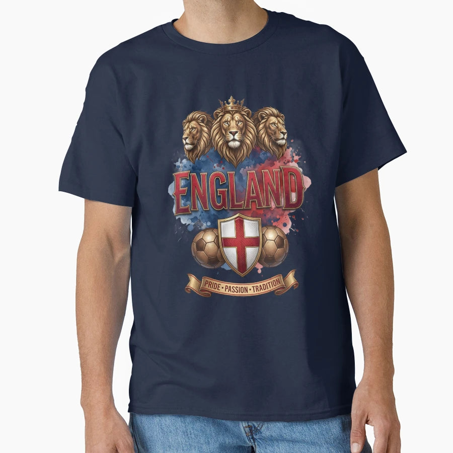 England Football Three Lions Crest T-Shirt - Streetwear Style for Adults - T-Shirt, Sweatshirt, Hoodie