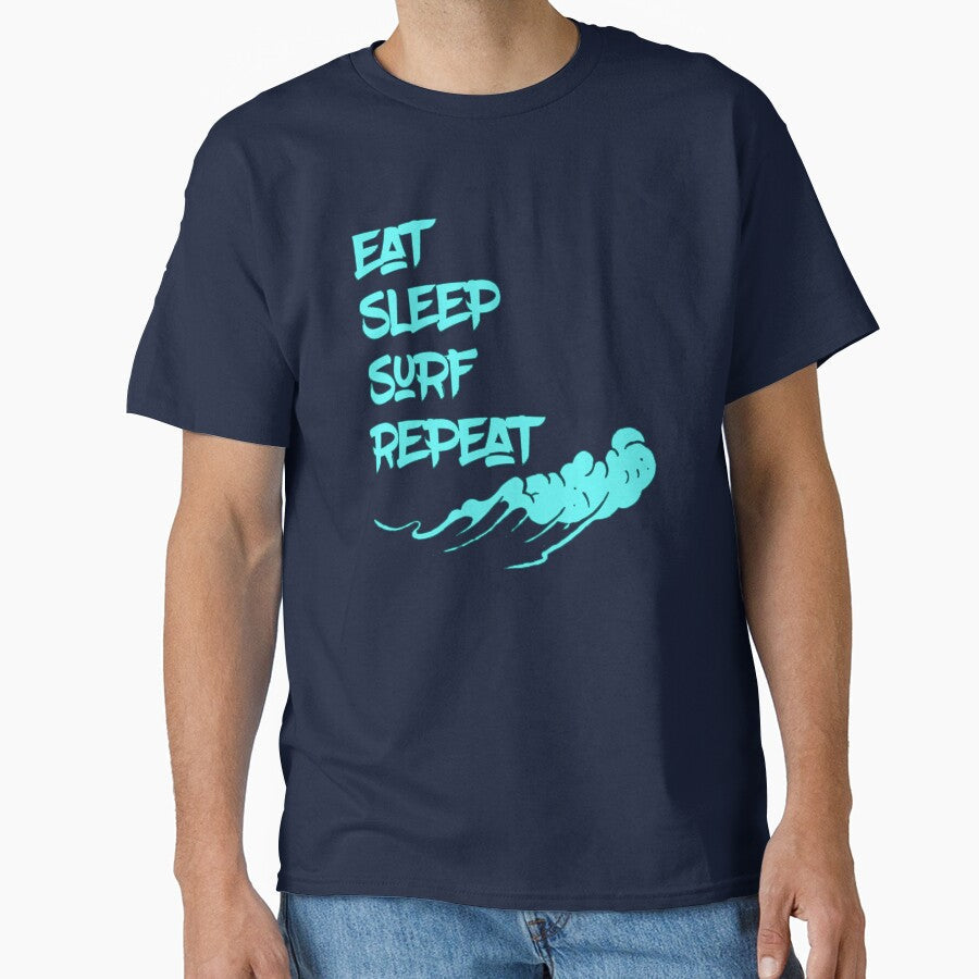Eat Sleep, Surf, Repeat Surfing by madtoyman - Adult & Kids T-Shirts, Sweatshirts & Hoodies apparel design preview 1
