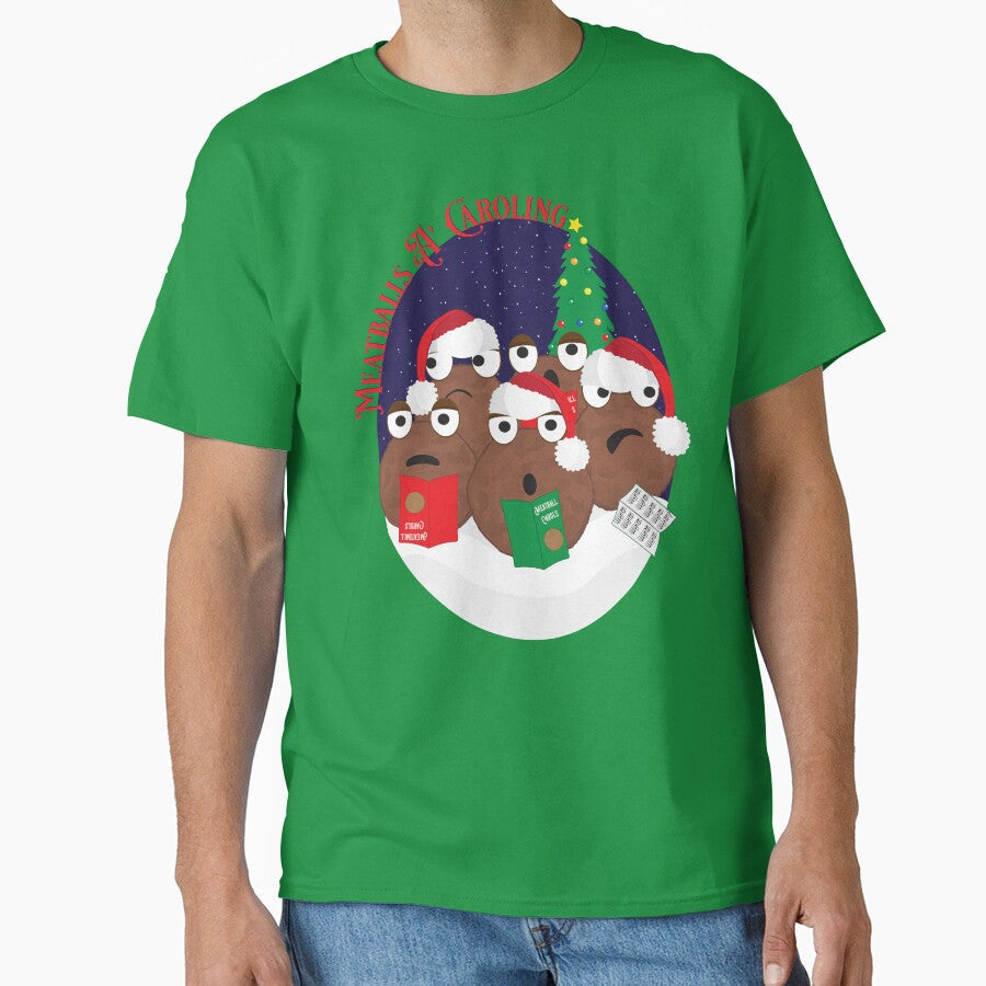 Meatballs A' Caroling by Artist of One - Adult & Kids T-Shirts, Sweatshirts & Hoodies apparel design preview 1
