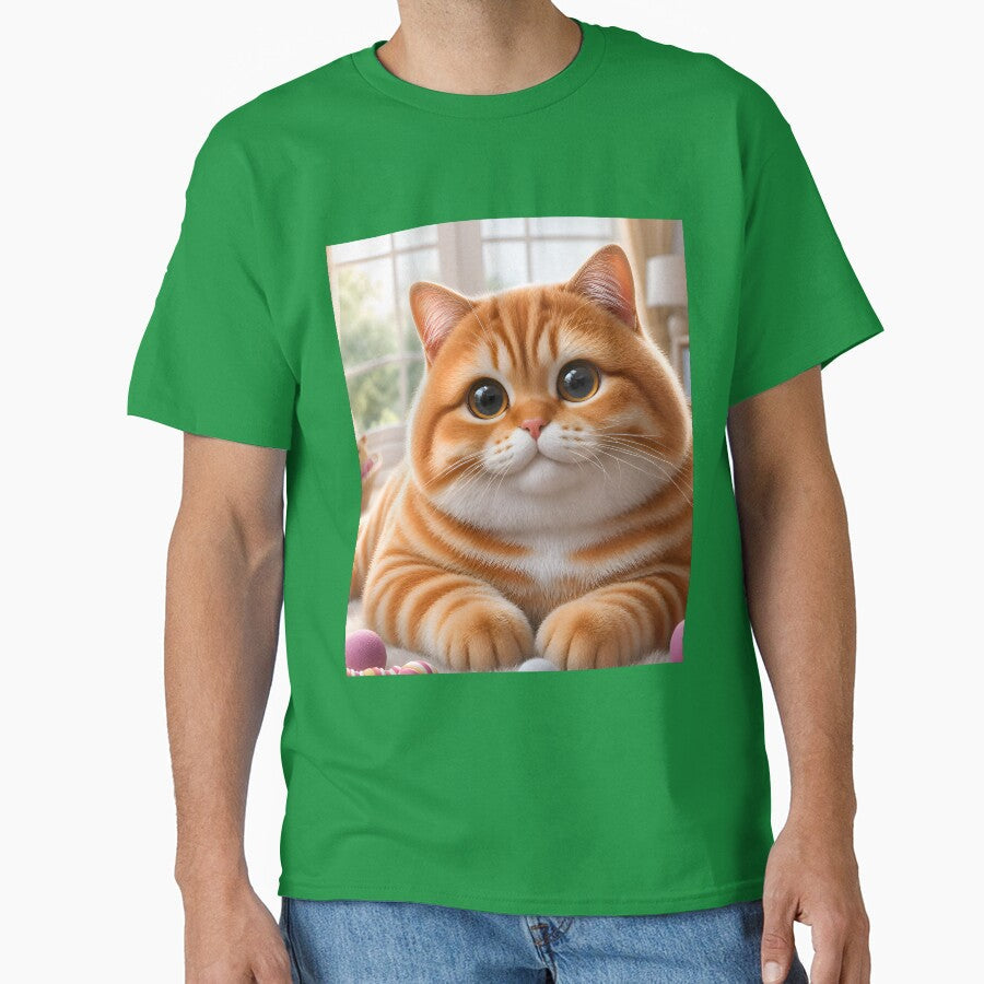 Chubby Big Eyed Ginger Cat by TinCatOutPost - Adult & Kids T-Shirts, Sweatshirts & Hoodies apparel design preview 1