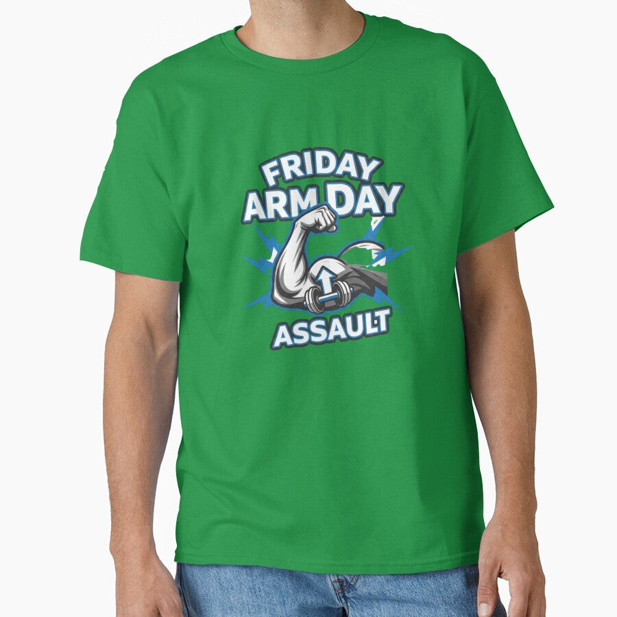 Friday. Arm day. by MaciejErdon - Adult & Kids T-Shirts, Sweatshirts & Hoodies apparel design preview 1