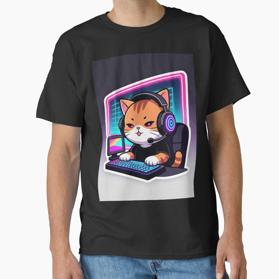 Geek cat by UrbanView - Adult & Kids T-Shirts, Sweatshirts & Hoodies apparel design preview 1