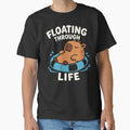 Floating Through Life Cute Retro Capybara by MavtM - Adult & Kids T-Shirts, Sweatshirts & Hoodies apparel design preview 1