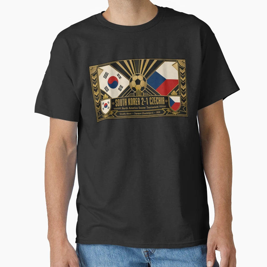 South Korea Vs Czechia Soccer Match T-Shirt - Graphic Print Unisex - T-Shirt, Sweatshirt, Hoodie