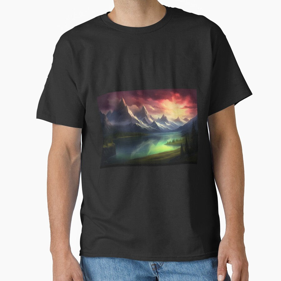 Fantasy Landscape Lake VerdantMirror by Masterpiece - Adult & Kids T-Shirts, Sweatshirts & Hoodies apparel design preview 1