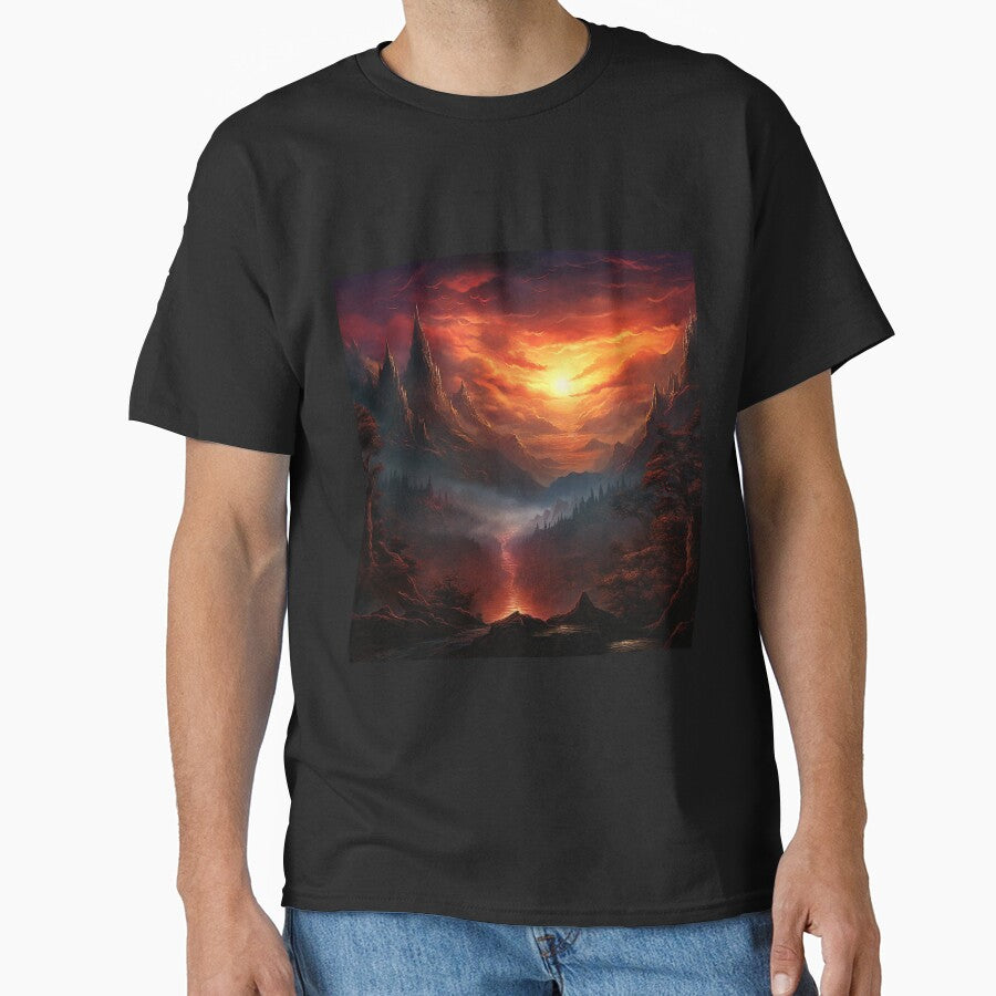 Fantasy Landscape Land of Fire by Masterpiece - Adult & Kids T-Shirts, Sweatshirts & Hoodies apparel design preview 1