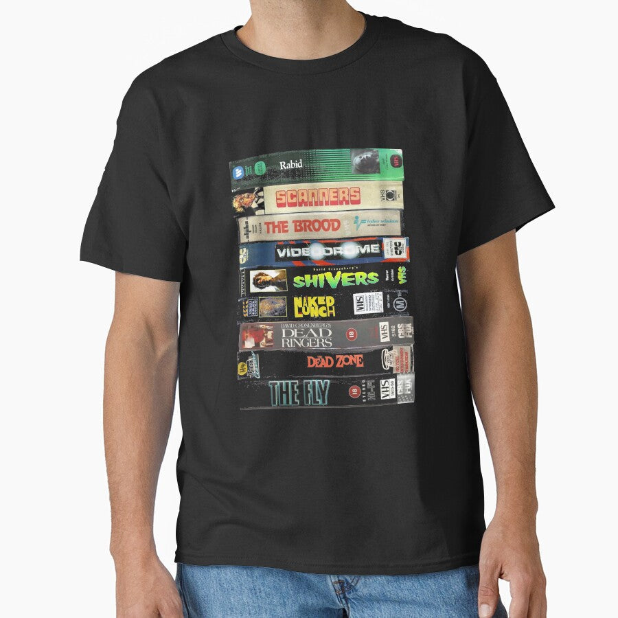 Cronenberg VHS collection Scanners Halloween Horror - Adult & Kids T-Shirts, Sweatshirts & Hoodies apparel design preview 1