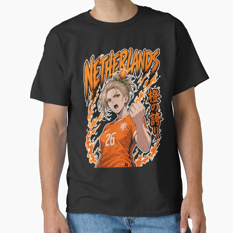 Fierce Netherlands Anime Soccer Girl World Cup 2026 - Adult & Kids T-Shirts, Sweatshirts & Hoodies apparel design preview 1