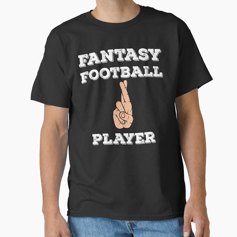 Fantasy Football Player Crossed Fingers Hopeful - Adult & Kids T-Shirts, Sweatshirts & Hoodies apparel design preview 1