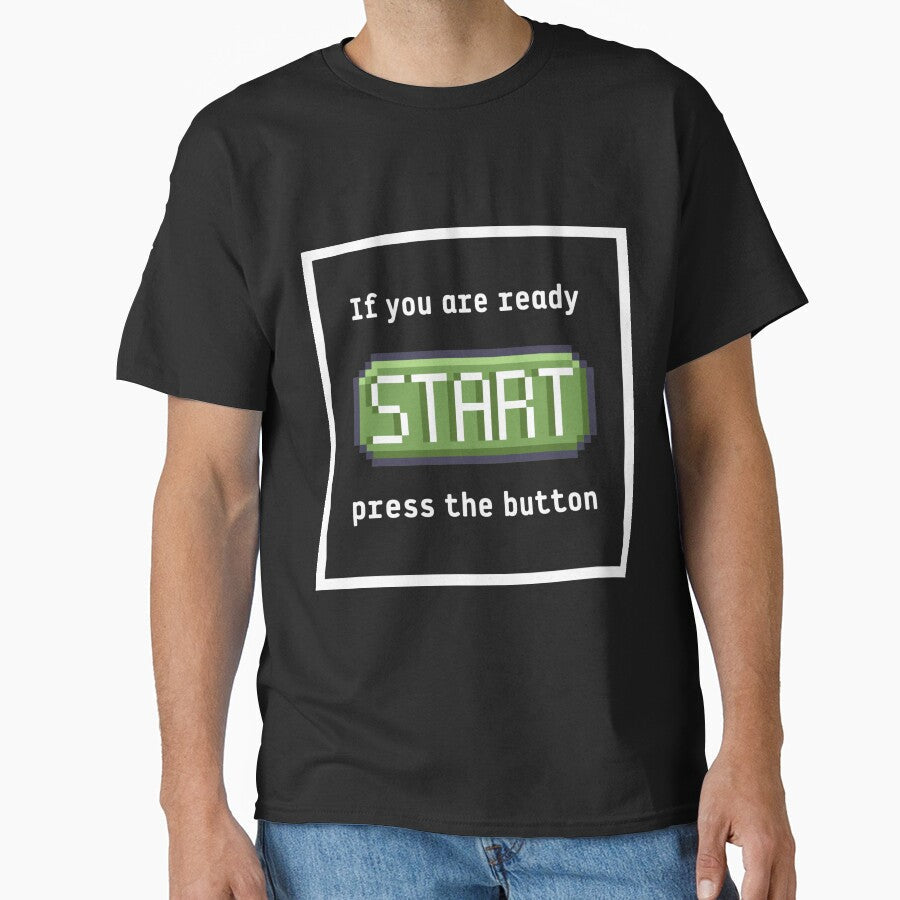 Press the start button (frame) Retro gaming - Adult & Kids T-Shirts, Sweatshirts & Hoodies apparel design preview 1