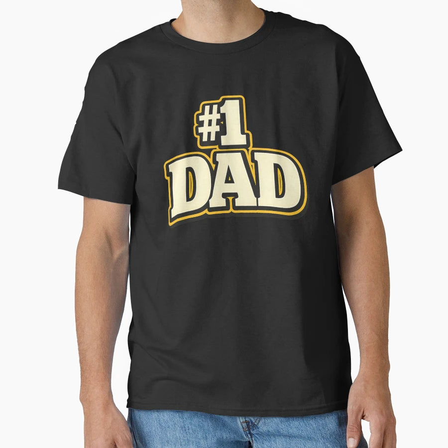 1 Dad Number One Fathers Day Gift Dad T-Shirt - Minimalist Print Unisex - T-Shirt, Sweatshirt, Hoodie