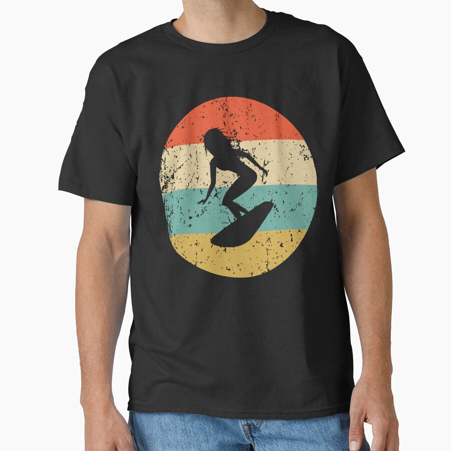 Surfing Girl Vintage Retro Surfer by ShaneGuzman - Adult & Kids T-Shirts, Sweatshirts & Hoodies apparel design preview 1