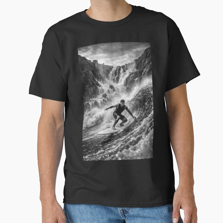 Surfing the End Hoover Dam Collapse by Beaurozier - Adult & Kids T-Shirts, Sweatshirts & Hoodies apparel design preview 1