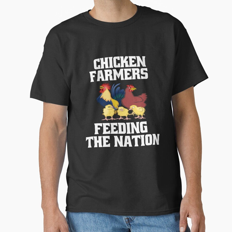 Funny Chicken Farmer Humor Farmers Feeding The Nation - Adult & Kids T-Shirts, Sweatshirts & Hoodies apparel design preview 1