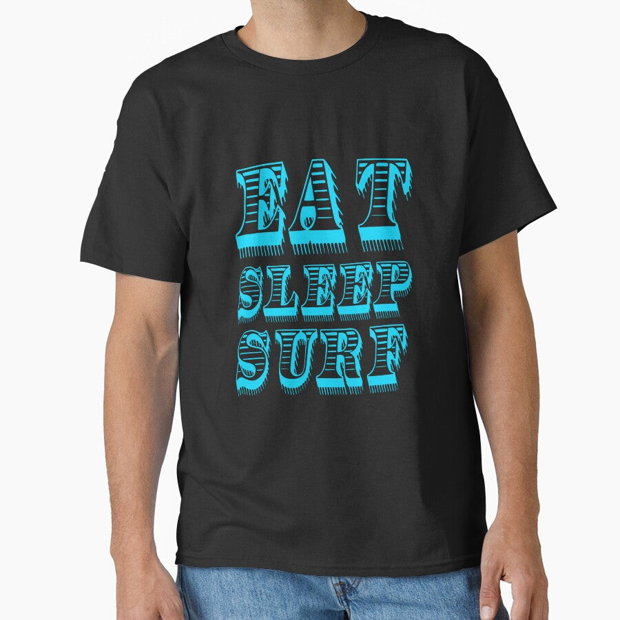 Eat Sleep Surfing by saulmedia - Adult & Kids T-Shirts, Sweatshirts & Hoodies apparel design preview 1