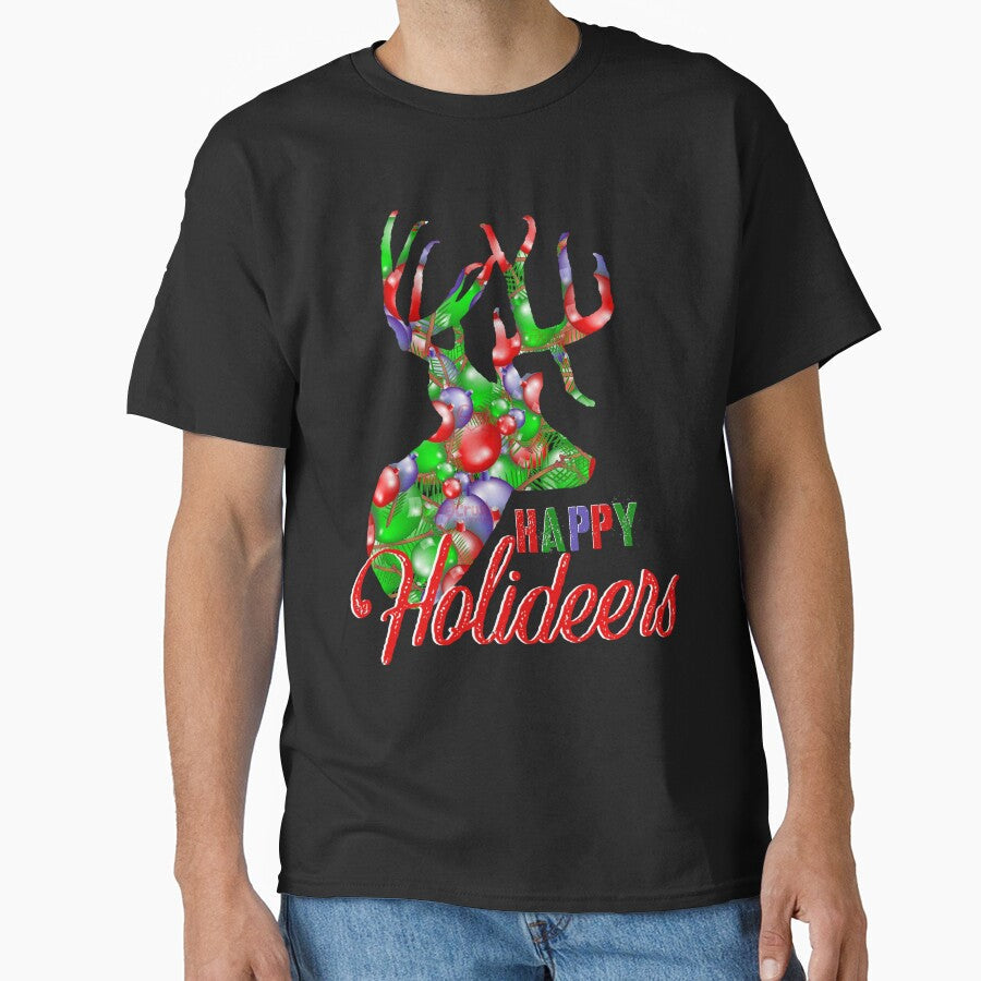 Christmas Deer, Happy Holiday Hunting Design by - Adult & Kids T-Shirts, Sweatshirts & Hoodies apparel design preview 1