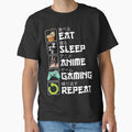 Eat Sleep Anime Gaming Repeat Kawaii Otaku Manga by - Adult & Kids T-Shirts, Sweatshirts & Hoodies apparel design preview 1
