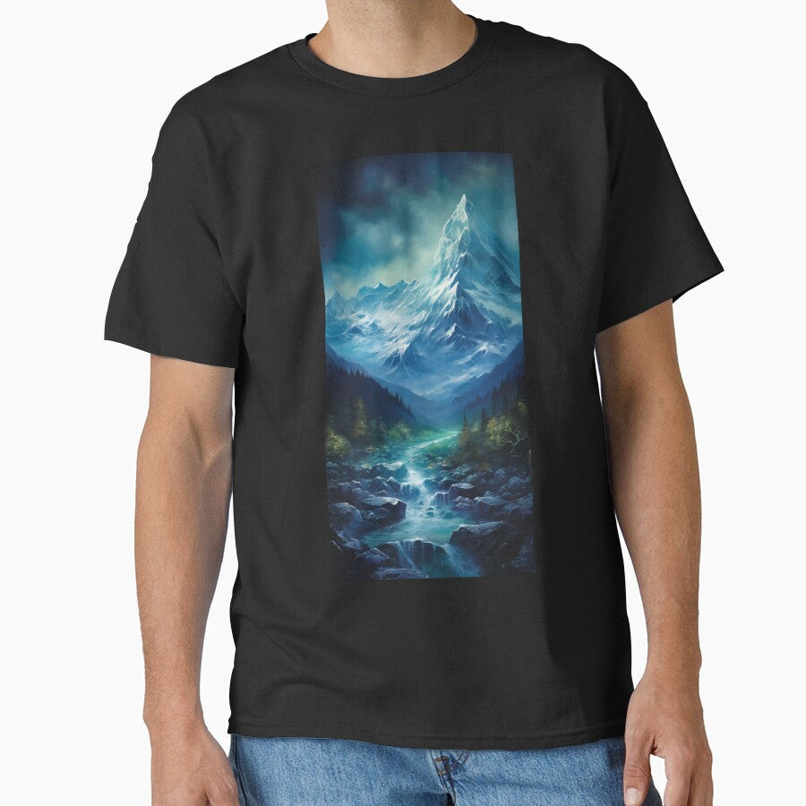 Fantasy Landscape Snowy Mountain Peak by Masterpiece - Adult & Kids T-Shirts, Sweatshirts & Hoodies apparel design preview 1