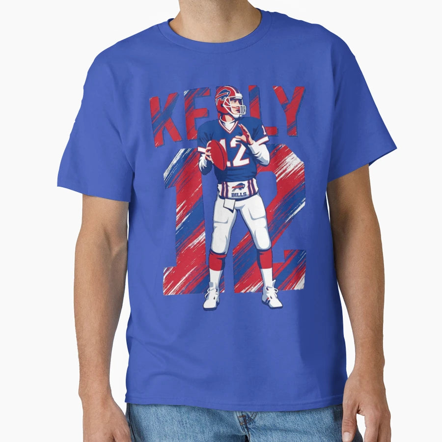 Jim Kelly 12 Buffalo Football Legend T-Shirt - Streetwear Style for Adults - T-Shirt, Sweatshirt, Hoodie