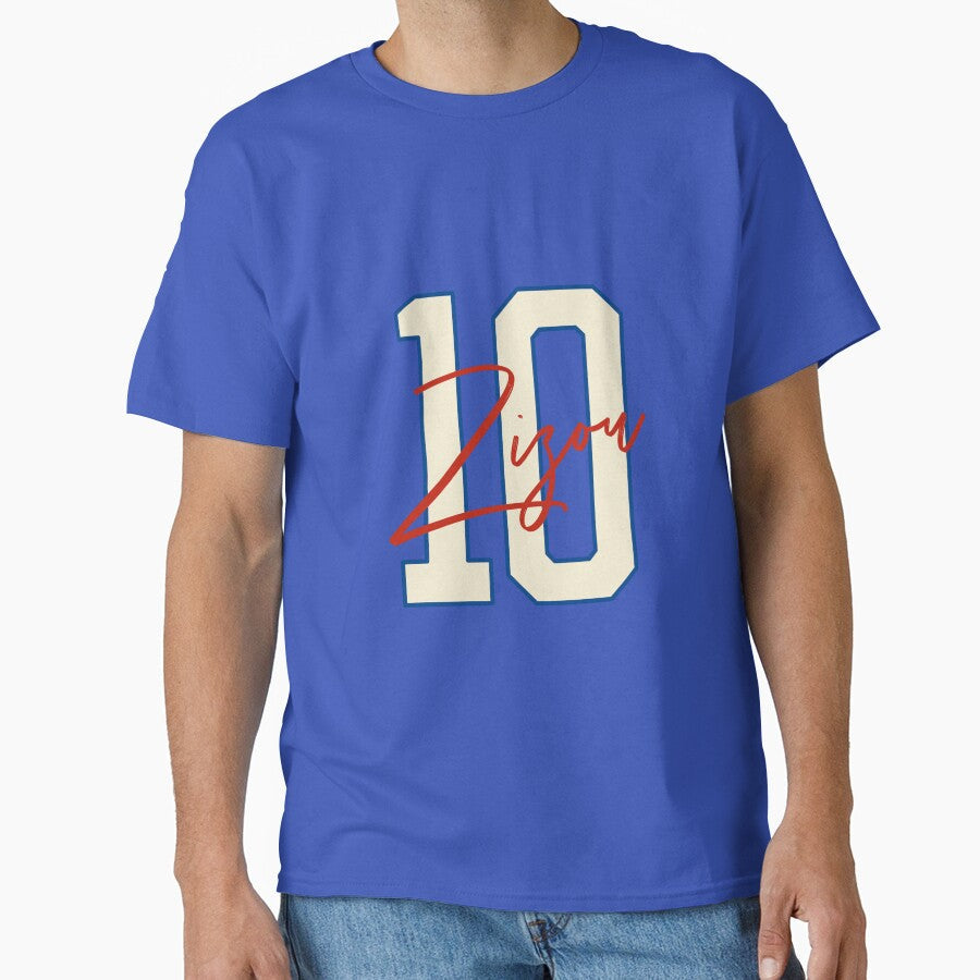 Zinedine Zidane "Zizou" 10 Football Poster by - Adult & Kids T-Shirts, Sweatshirts & Hoodies apparel design preview 1