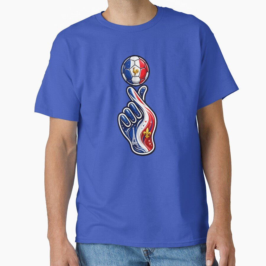 France Soccer Finger Spin Design French Football Fan - Adult & Kids T-Shirts, Sweatshirts & Hoodies apparel design preview 1