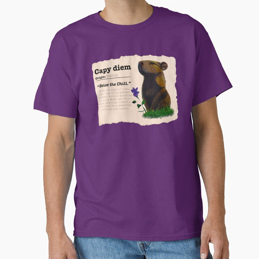 Capy Diem Whimsical Capybara Painting by - Adult & Kids T-Shirts, Sweatshirts & Hoodies apparel design preview 1