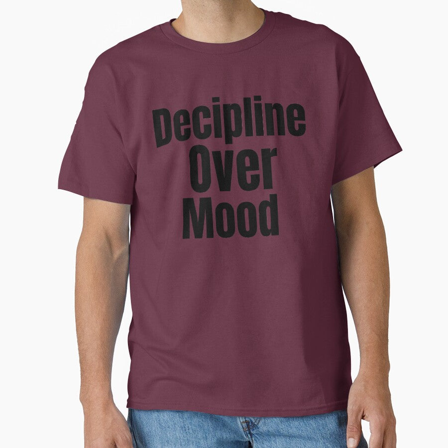 Discipline Over Mood Motivational Aesthetic Quote - Adult & Kids T-Shirts, Sweatshirts & Hoodies apparel design preview 1